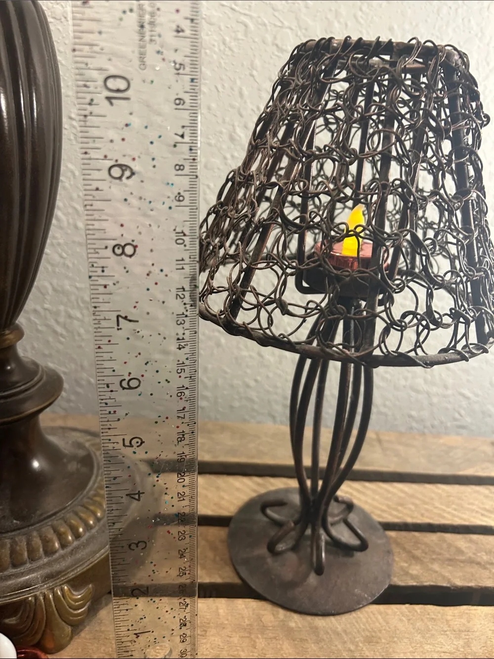 Metal candle holder Cottage Core, Farmhouse Chic